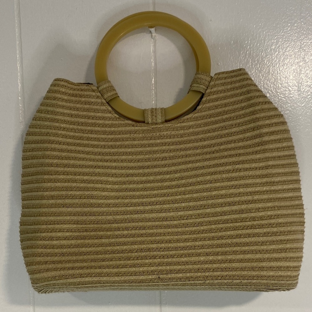 Liz Claiborne Purse Woven Vintage Inspired Bakelite-Style Preppy Boho Floral